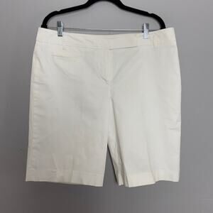 Loft Crisp White Bermuda Shorts Size 12 Lined | 10.5" Inseam